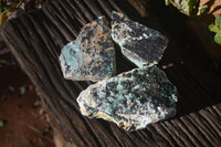 Natural Drusy Coated Chrysocolla & Malachite Dolomite Specimens x 3 From Likasi, Congo