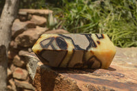 Polished Septaria (Yellow Calcite & Aragonite) Points x 2 From Mahajanga, Madagascar - TopRock