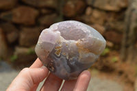 Polished Amethyst Centred Crystal Agate Geodes  x 6 From Madagascar - TopRock