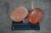 Polished Orange Twist Calcite Palm Stones  x 14 From Madagascar - Toprock Gemstones and Minerals 