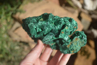 Natural Chatoyant Silky Malachite Specimens  x 2 From Kasompe, Congo