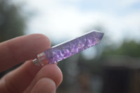 Polished Packaged Hand Crafted Resin Pendant with Amethyst Chips - sold per piece - From Bulwer, South Africa - TopRock