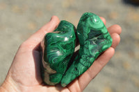 Polished Malachite Free Forms With Stunning Flower & Banding Patterns x 6 From Congo - TopRock