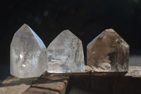 Polished Clear Quartz Crystals With Various Inclusions  x 6 From Madagascar - Toprock Gemstones and Minerals 