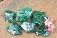 Polished Malachite Free Forms With Stunning Flower & Banding Patterns x 6 From Congo - TopRock