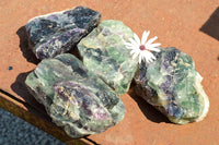 Natural Large Selected Watermelon Fluorite Cobbed Specimens  x 4 From Uis, Namibia - TopRock