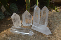 Polished Clear Quartz Crystal Points  x 6 From Madagascar