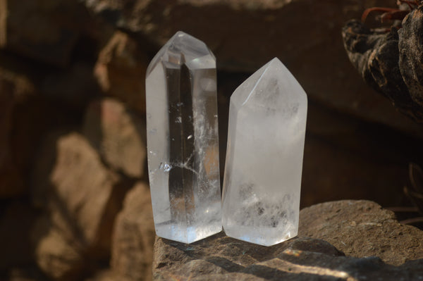 Polished Clear Quartz Crystal Points  x 6 From Madagascar