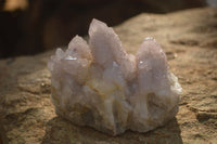 Natural Pale Lilac Spirit Quartz Clusters x 3 From Boekenhouthoek, South Africa