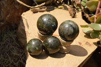 Polished Labradorite Spheres With Nice Subtle Flash x 7 From Tulear, Madagascar - TopRock