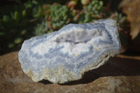 Natural Blue Lace Agate Geode Specimens x 4 From Nsanje, Malawi