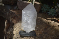 Polished Extra Large Green Chlorite Quartz Point With Rainbow Veils x 1 From Madagascar