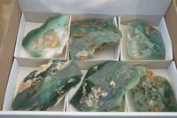 Polished One Side Polished Emerald Mtorolite Plates  x 6 From Zimbabwe