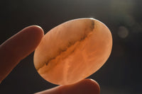 Polished Orange Twist Calcite Galets / Palm Stones x 12 From Maevantanana, Madagascar