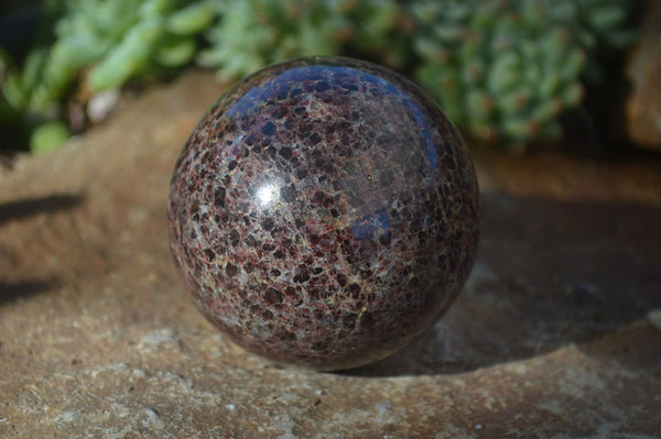 Polished Red Pyrope Garnet Matrix Spheres  x 2 From Madagascar