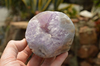Polished Amethyst Centred Crystal Agate Geodes  x 6 From Madagascar - TopRock