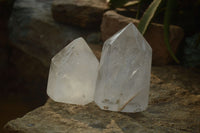 Polished Clear Quartz Crystal Points x 2 From Madagascar