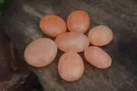 Polished Orange Twist Calcite Palm Stones  x 14 From Madagascar - Toprock Gemstones and Minerals 