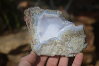 Natural Blue Lace Agate Geode Specimens x 4 From Nsanje, Malawi