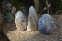 Polished Agate Standing Free Forms x 3 From Madagascar