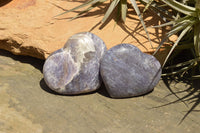 Polished Purple Lepidolite Mica Hearts  x 6 From Madagascar - TopRock