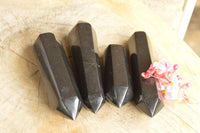 Polished Double Terminated Black Basalt Points  x 4 From Madagascar - TopRock