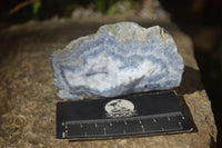 Natural Blue Lace Agate Geode Specimens x 4 From Nsanje, Malawi