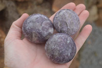 Polished Purple Lepidolite With Pink Tourmaline Points  x 12 From Madagascar - TopRock