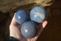 Polished Blue Lazulite Spheres  x 6 From Madagascar