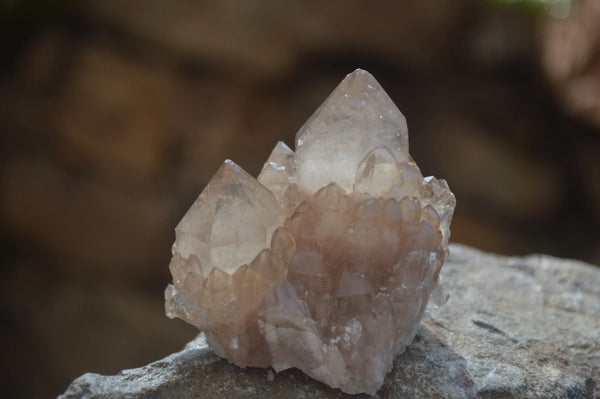 Natural Cascading White Phantom Smokey Quartz Clusters x 6 From Luena, Congo