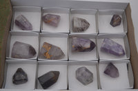 Polished Small Window Amethyst Crystals  x 12 From Madagascar - TopRock