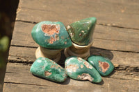 Polished Green Chrome / Emerald Chrysoprase Free Form Palm Stones   x 20 From Zimbabwe - TopRock