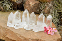 Polished Clear Quartz Crystal Points  x 12 From Madagascar - TopRock