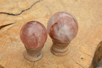 Polished Red Hematoid "Fire" Quartz Spheres  x 4 From Madagascar - TopRock