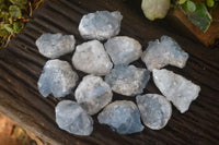 Natural Blue Celestite Crystal Specimens  x 12 From Sakoany, Madagascar