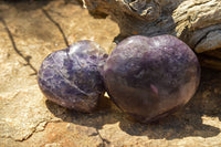 Polished Purple Lepidolite Mica Hearts  x 6 From Madagascar - TopRock