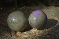 Polished Stichtite & Serpentine Spheres x 2 From Barberton, South Africa