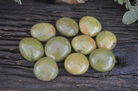 Polished Large Green Opal Palm Stones  x 12 From Madagascar - Toprock Gemstones and Minerals 