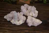 Natural Pale Lilac Spirit Quartz Clusters x 3 From Boekenhouthoek, South Africa