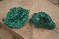 Natural Chatoyant Silky Malachite Specimens  x 2 From Congo - Toprock Gemstones and Minerals 