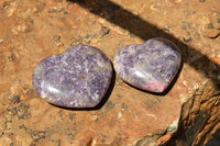 Polished Purple Lepidolite Mica Hearts  x 6 From Madagascar - TopRock