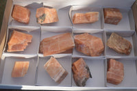 Natural New Sunset Orange Calcite Specimens  x 12 From Spitzkop, Namibia - Toprock Gemstones and Minerals 