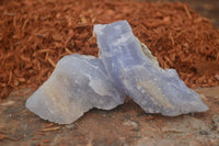 Natural Etched Blue Chalcedony Specimens  x 12 From Nsanje, Malawi