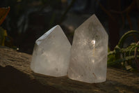 Polished Clear Quartz Crystal Points x 2 From Madagascar