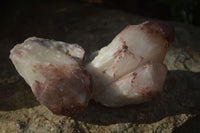 Natural Red Hematoid Quartz Specimens x 3 From Karoi, Zimbabwe