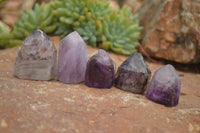 Polished Small Window Amethyst Crystals  x 12 From Madagascar - TopRock