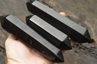 Polished Double Terminated Black Basalt Points  x 4 From Madagascar - TopRock