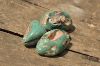 Polished Green Chrome / Emerald Chrysoprase Free Form Palm Stones   x 20 From Zimbabwe - TopRock