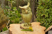 Polished Large Hand Carved Leopard Stone Owl Sculpture x 1 From Zimbabwe - TopRock