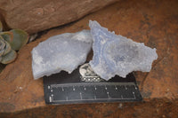 Natural Etched Blue Chalcedony Specimens  x 12 From Nsanje, Malawi